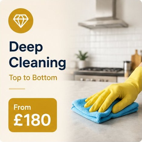 High Five Cleaners deep cleaning service — top to bottom, from £180